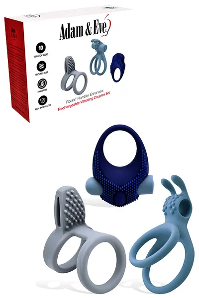 Adam and Eve Rockin Rumbler Enhancer Vibrating Couples Ring Set — image 11 of 15