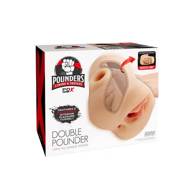 pdx plus double pounder 81 vibrating squeezable masturbator with remote control