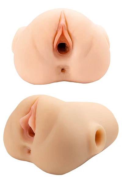 PDX Plus Double Pounder 8.1" Vibrating Squeezable Masturbator With Remote Control