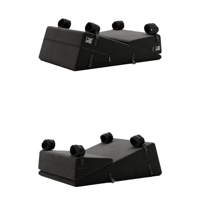 liberator black label 24 wedge ramp sex positioning pillow combo with cuffs blindfold