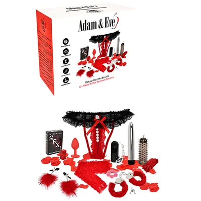 adam and eve deluxe red hot sex 13 piece bondage kit