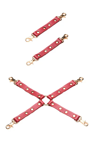 Master Series Crimson Captive Thigh, Wrist & Ankle Hog Tie Restraint Set — image 2 of 6