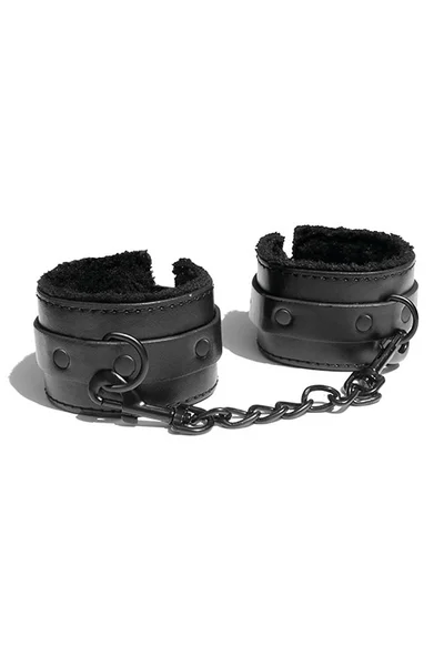 Sex & Mischief Fur Lined Faux Leather Handcuffs — image 3 of 3