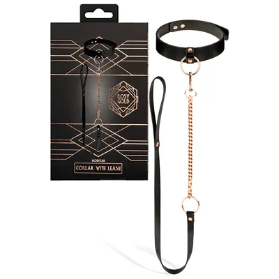 rosy gold nouveau collar with detachable leash