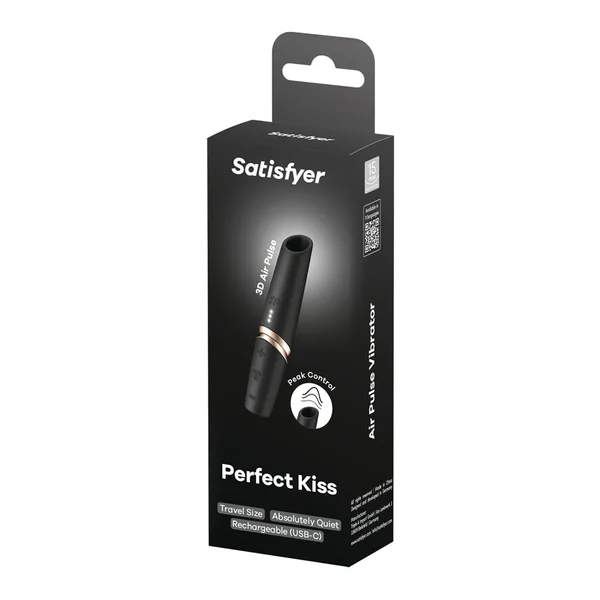 Satisfyer Perfect Kiss - Black USB Rechargeable Air Pulse Stimulator — image 9 of 9