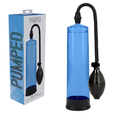 pumped basic pump 1 blue blue penis pump