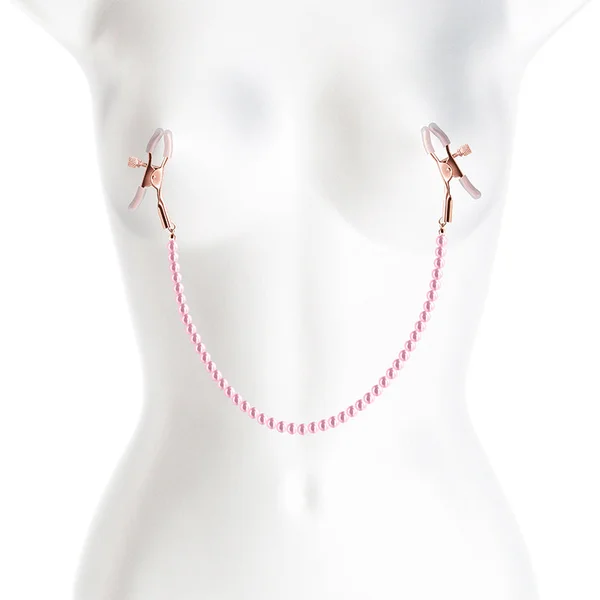 Bound DC1 Alligator Style with Pink Pearl Chain Nipple Clamps — image 3 of 3