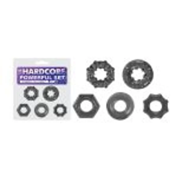 Hardcore Powerful Set Cock Rings - Set of 5 - Smoke Cock Rings - Set of 5 — image 4 of 5
