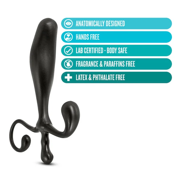 Anal Adventures Prostate Stimulator - Black 12.7 cm Prostate Massager — image 3 of 6