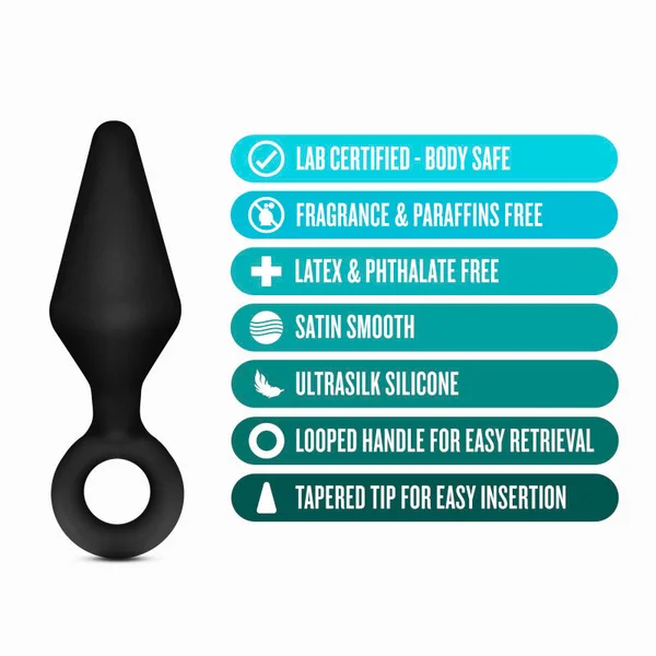 Anal Adventures Platinum Loop Plug Kit - Black Butt Plugs - Set of 3 Sizes — image 3 of 4