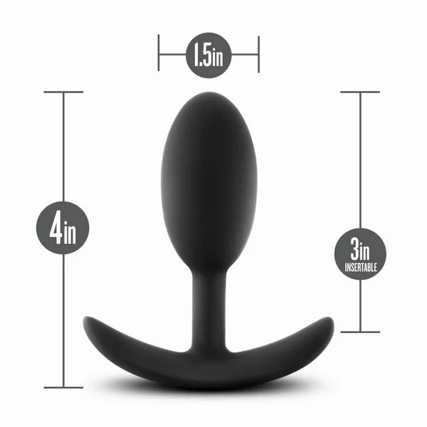 Anal Adventures Platinum Vibra Slim Plug - Black 10.1 cm Butt Plug with Internal Ball — image 6 of 6