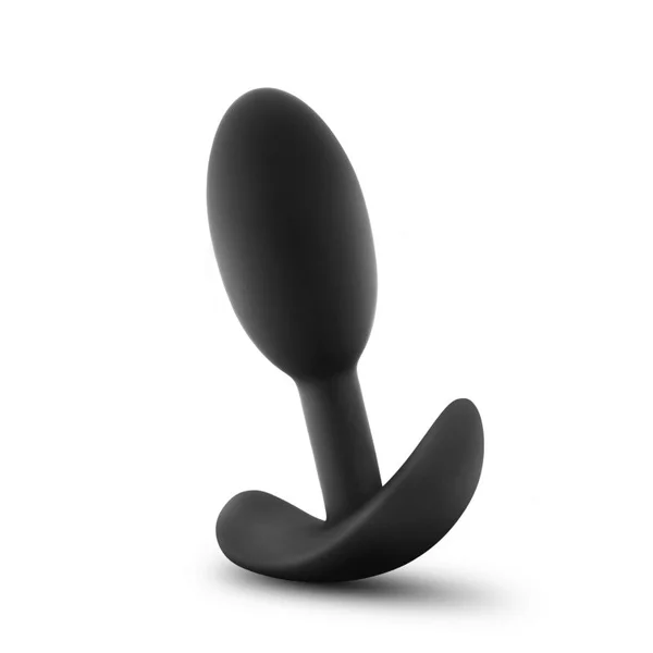 Anal Adventures Platinum Vibra Slim Plug - Black 8.9 cm Small Butt Plug with Internal Ball — image 4 of 7