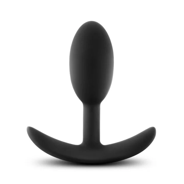 Anal Adventures Platinum Vibra Slim Plug - Black 8.9 cm Small Butt Plug with Internal Ball — image 2 of 7