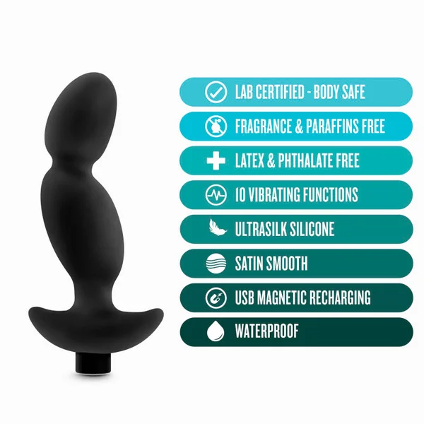 Anal Adventures Platinum Vibrating Prostate Massager 04 - Black 16.5 cm USB Rechargeable Prostate Massager — image 3 of 7