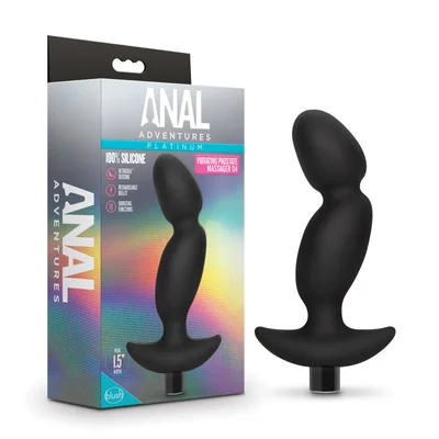 anal adventures platinum vibrating prostate massager 04 black 165 cm usb rechargeable prostate massager