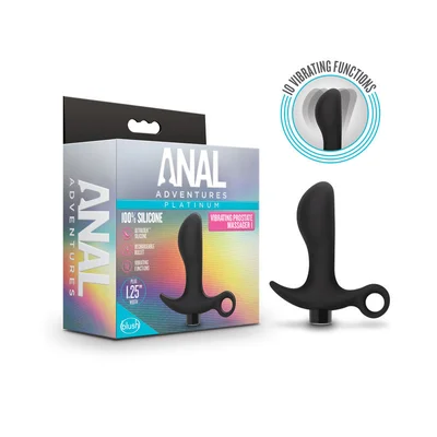 anal adventures platinum vibrating prostate massager 01 black 108 cm usb rechargeable prostate massager
