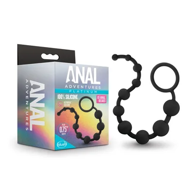 anal adventures platinum 10 anal beads black black 317 cm anal beads