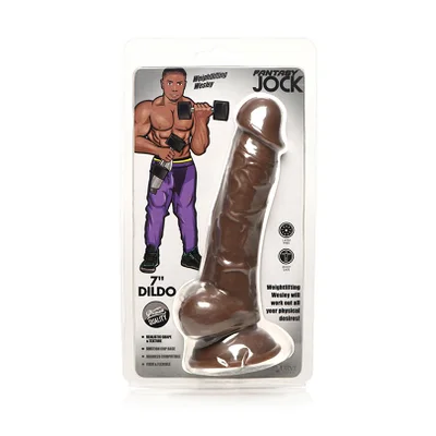 fantasy jock weightlifting wesley 7 dark dildo with balls