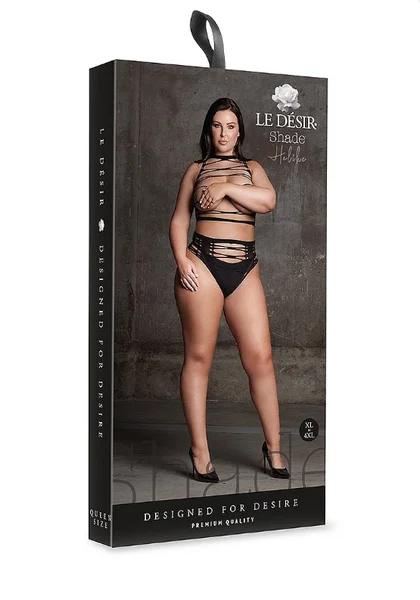 Le' Desir Shade Helike Two Piece with Open Cups Crop Top and Panty