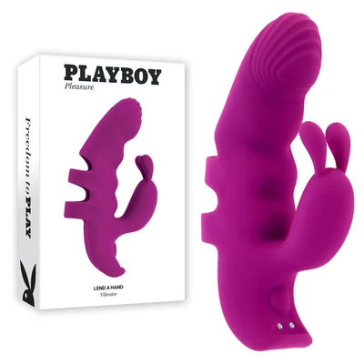 playboy pleasure lend a hand purple usb rechargeable finger vibrator