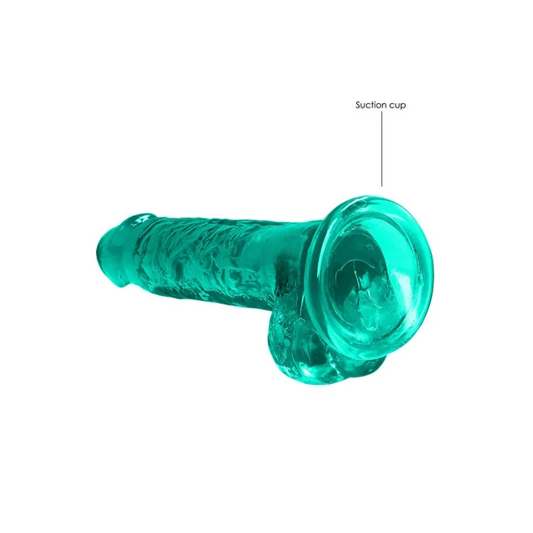 REALROCK 7'' Realistic Dildo With Balls - Turquoise 17.8 cm Dong — image 5 of 8