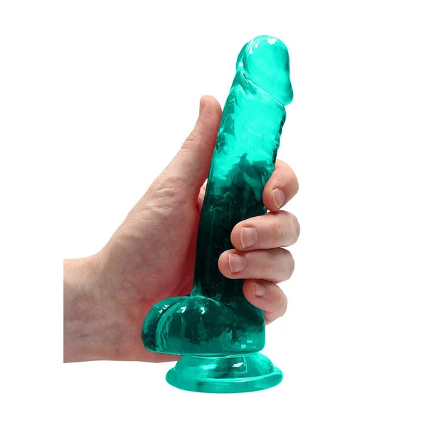 REALROCK 7'' Realistic Dildo With Balls - Turquoise 17.8 cm Dong — image 2 of 8