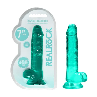 realrock 7 realistic dildo with balls turquoise 178 cm dong