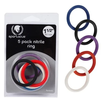 spartacus 5 pack nitrile rainbow cockrings