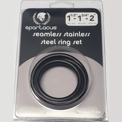 spartacus seamless stainless steel ring set black