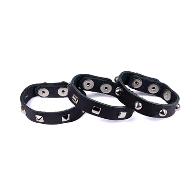 spartacus studded leather cockring with square studs