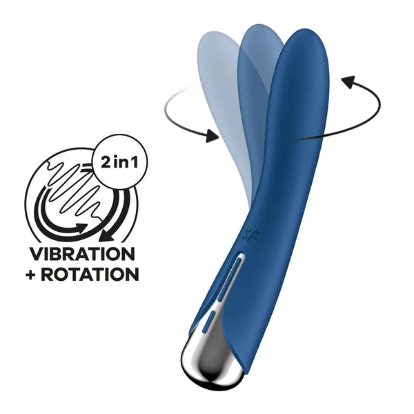 Satisfyer Spinning Vibe 1 - Blue - Blue 17.8 cm USB Rechargeable Rotating Vibrator — image 2 of 18