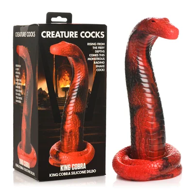 creature cocks king cobra silicone dildo red 214 cm fantasy dildo
