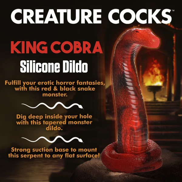 Creature Cocks King Cobra Silicone Dildo - Red 21.4 cm Fantasy Dildo — image 3 of 9