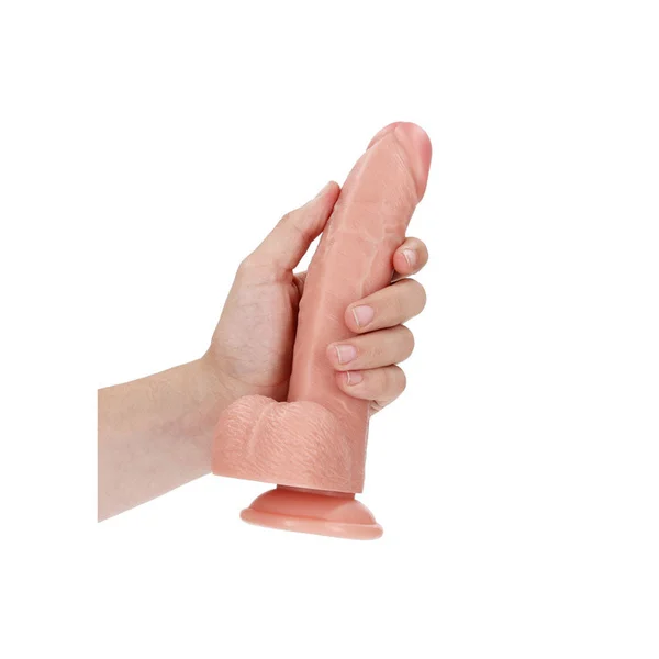 Realrock Realistic Curved Dildo with Balls 8" — image 3 of 7