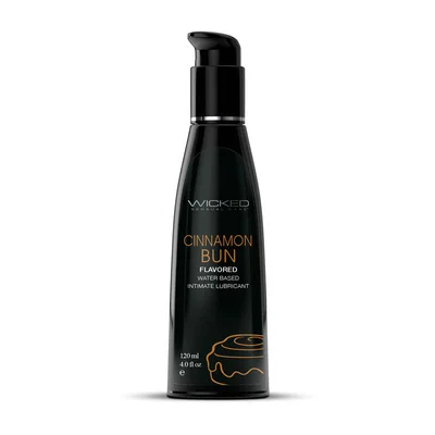 wicked aqua cinnamon bun cinnamon bun flavoured water based lubricant 120 ml 4 oz bottle