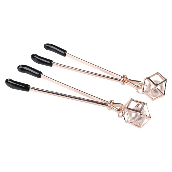 Sex & Mischief Brat Pearl Nipple Clips - Rose Gold - Set of 2 — image 4 of 8