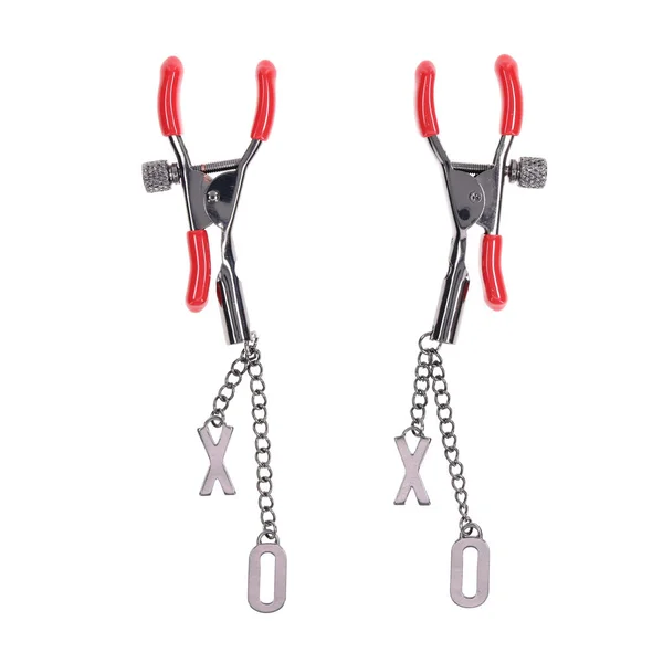 S&M Exs & Ohs Nipple Clamps - Red Tipped Metal Nipple Clamps - Set of 2 — image 5 of 9