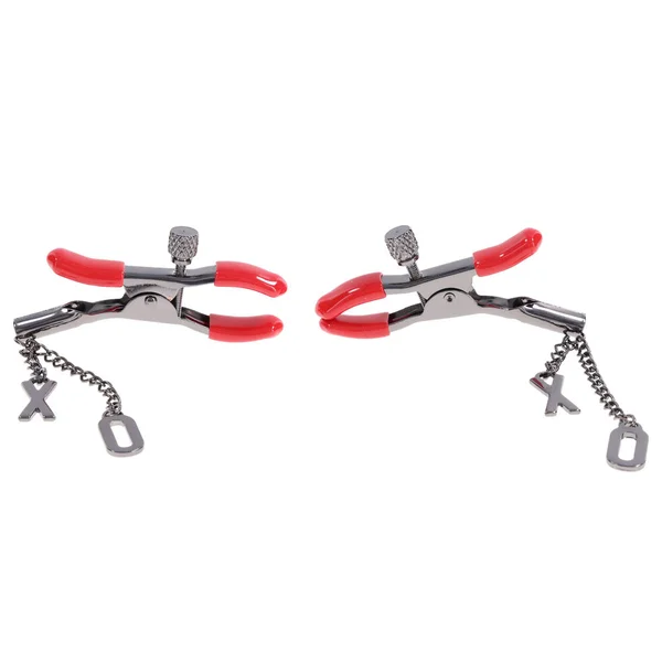 S&M Exs & Ohs Nipple Clamps - Red Tipped Metal Nipple Clamps - Set of 2 — image 6 of 9