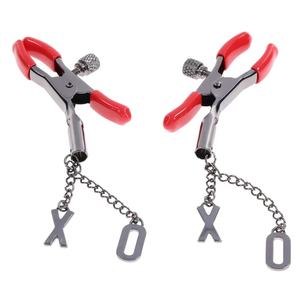 S&M Exs & Ohs Nipple Clamps - Red Tipped Metal Nipple Clamps - Set of 2 — image 8 of 9
