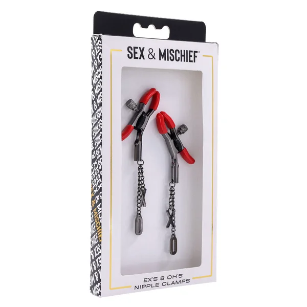 S&M Exs & Ohs Nipple Clamps - Red Tipped Metal Nipple Clamps - Set of 2 — image 9 of 9