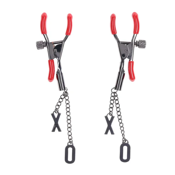 S&M Exs & Ohs Nipple Clamps - Red Tipped Metal Nipple Clamps - Set of 2 — image 4 of 9