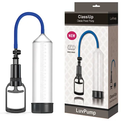 luvpump classiup classic power pump medium clear penis pump