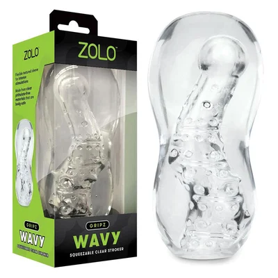 zolo gripz wavy clear stroker sleeve