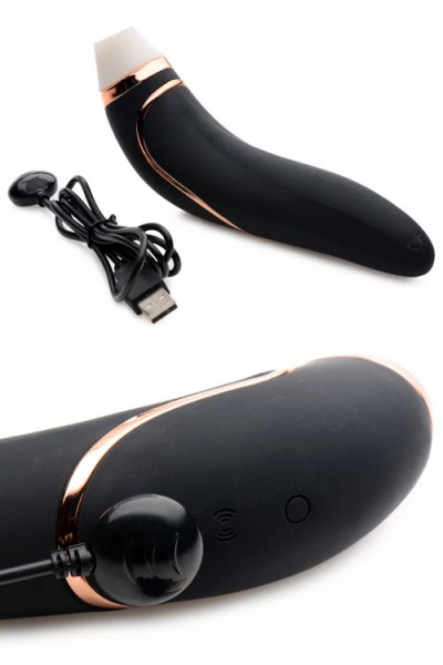 Inmi 7" Clitoral Suction Stimulator with Insertable Vibrating Handle
