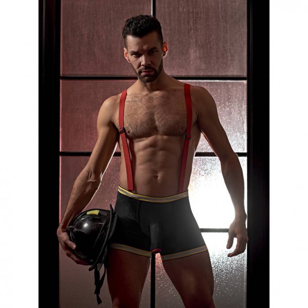 Male Power Hose Me Down Fireman Boxers and Braces