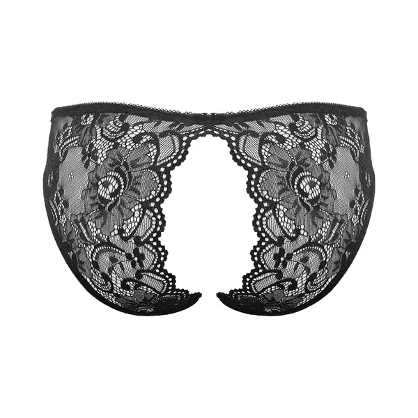 Love In Leather Open Bum Lace Panties — image 2 of 3