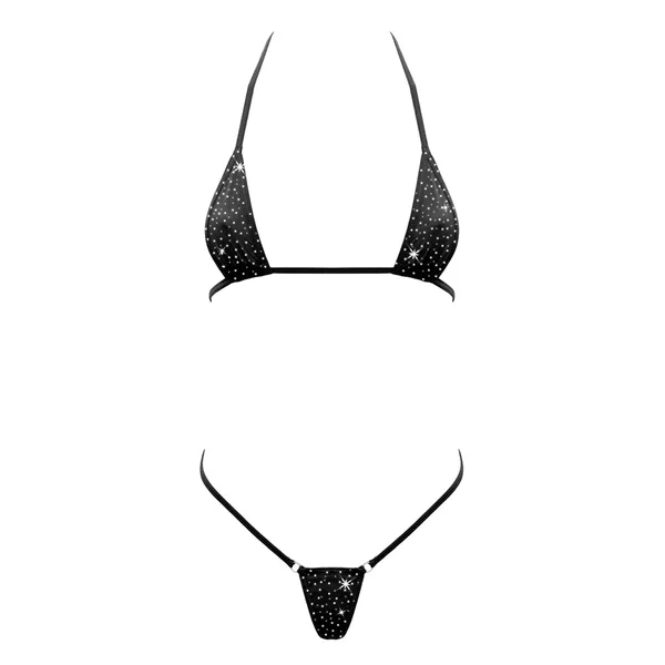Love in Leather Rhinestone Embellished Micro Bikini — image 2 of 4