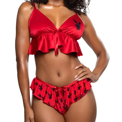 playboy flutter bunny 2 piece lounge set