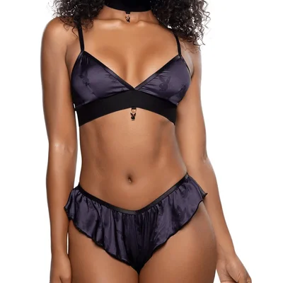 playboy blackout bunny 2 piece lounge set