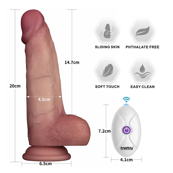 Lovetoy Sliding Skin Pro II Remote Controlled Vibrating 8 Inch Dong — image 4 of 4